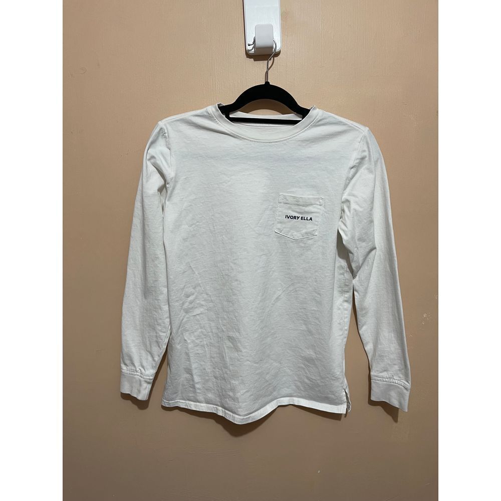 Ivory Ella Organic Cotton Long Sleeve T-Shirt Elephant Print Pattern Casual XS‎